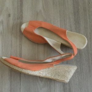 Orange wedges, summery shoes